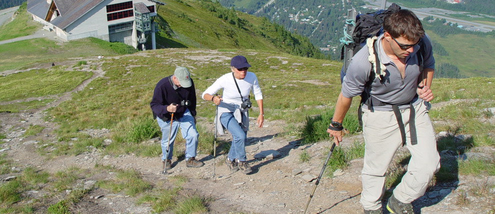 Guests begin their alpine hike on Alyeska.