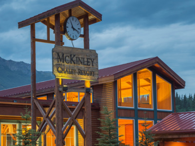 Entrance to Holland American Denali Lodge in Denali.