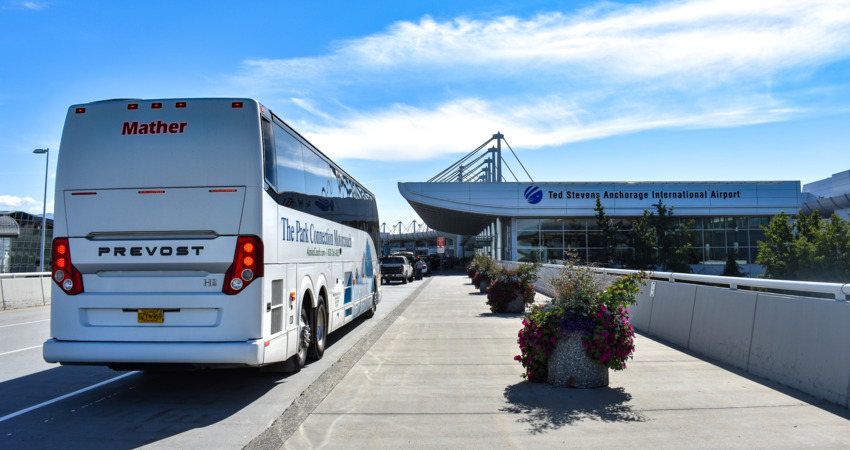 Park Connection offers airport drop offs on most routes into Anchorage.