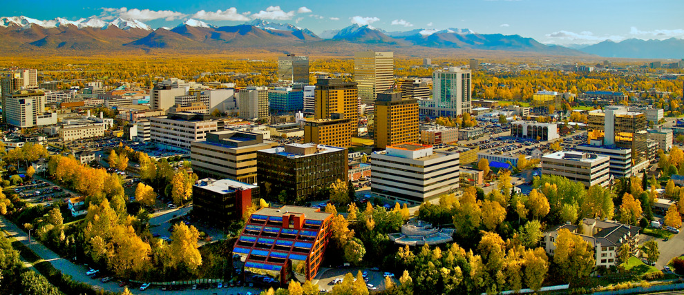Aerial view of Anchorage, Alaska. Aerial view of Anchorage, Alaska.