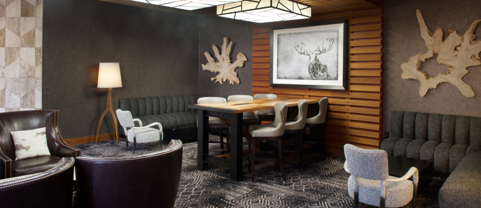 Rustic modern lobby in the Sheraton. Rustic modern lobby in the Sheraton.