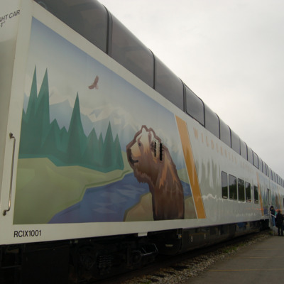 Wilderness Express offers service aboard deluxe double-deck dome rail cars.