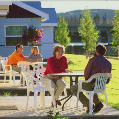 Enjoy river views from your cottage deck.