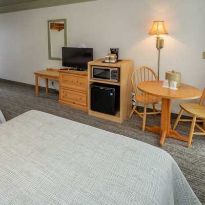 Interior of River's Edge Resort cottage.