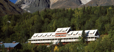 Aerial view of Kennicott Glacier Lodge.