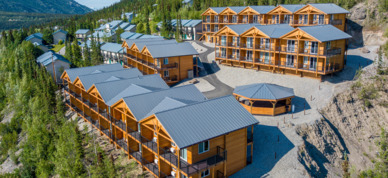 Aerial view of Denali Bluffs deluxe rooms.