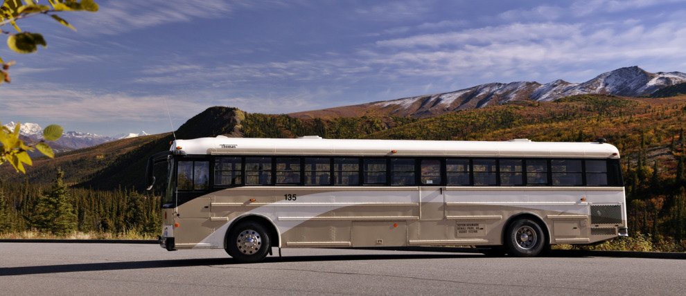 Experience a full-day narrated bus tour to see wildlife and big landscapes. Experience a full-day narrated bus tour to see wildlife and big landscapes.