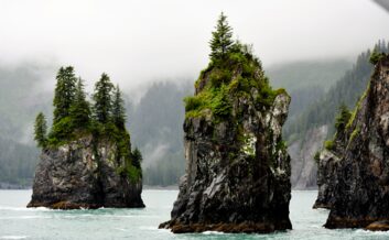 Sea stacks in Resurrection Bay.
