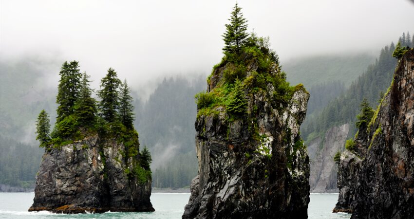 Sea stacks in Resurrection Bay.