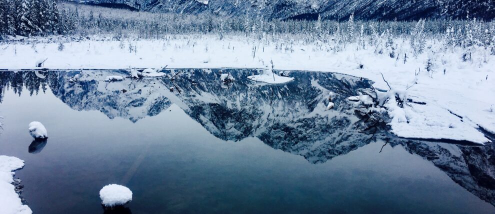 Eagle River winter reflection.