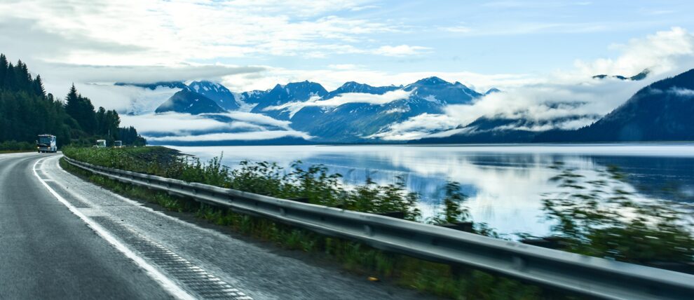 Driving the Seward Highway from Anchorage.