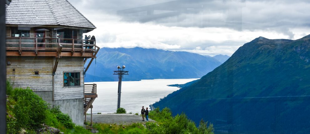 Turnagain Arm views as the Alyeska Tram descends. Turnagain Arm views as the Alyeska Tram descends.