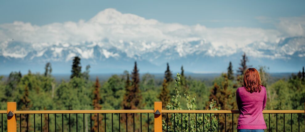 Perfect Denali views from the Talkeetna Alaskan Lodge. Perfect Denali views from the Talkeetna Alaskan Lodge.
