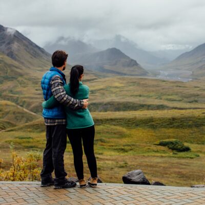 Rest stop views along the Denali Park Road.