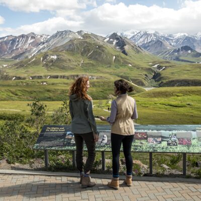 Interpretive displays at the Eielson Visitor Center. 