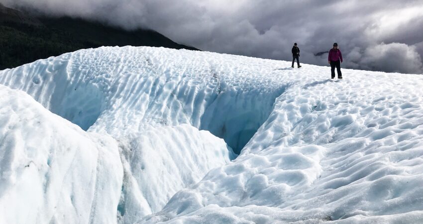 Trekking on the Root Glacier near Kennicott.