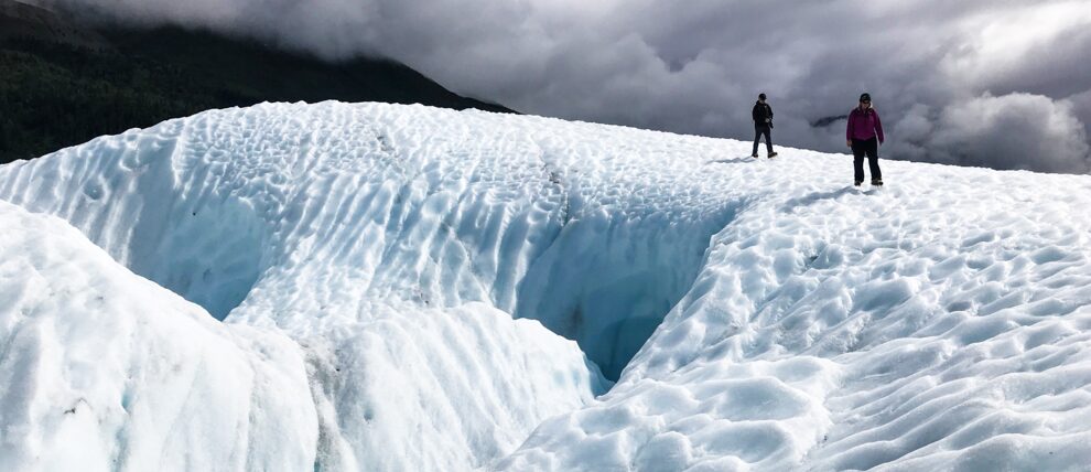Trekking on the Root Glacier near Kennicott.