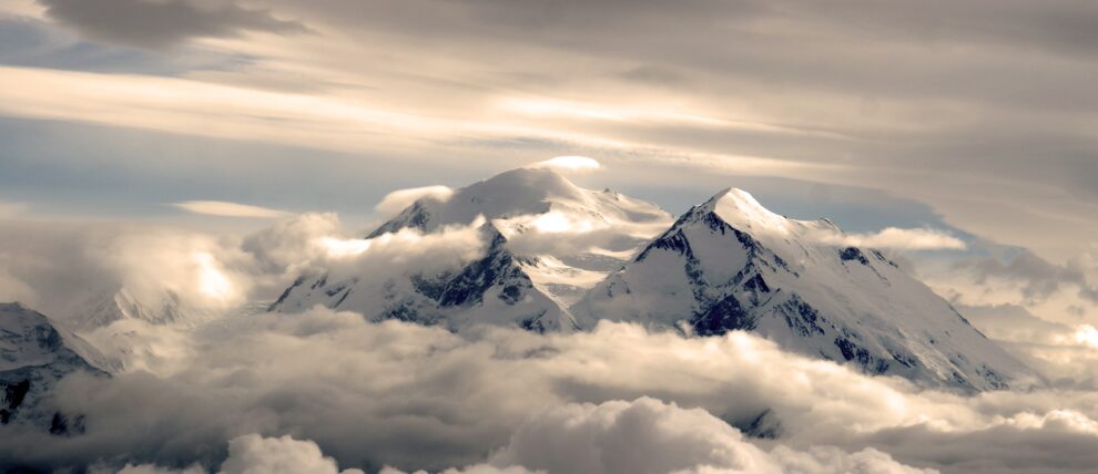 Denali in a heavenly light.