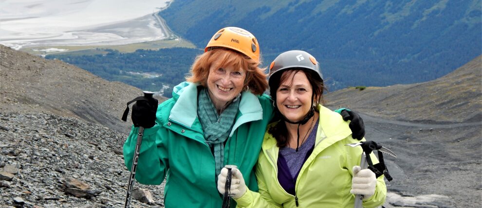 All smiles on a guided alpine hike above Alyeska. All smiles on a guided alpine hike above Alyeska.