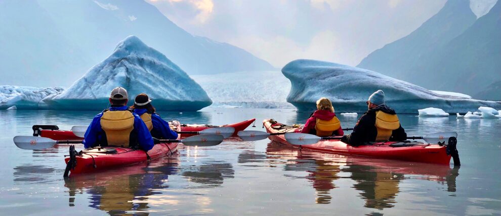 Nice day for an iceberg paddle near Spencer Glacier. Nice day for an iceberg paddle near Spencer Glacier.