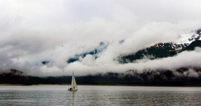 Sailboat in Resurrection Bay just out of Seward.