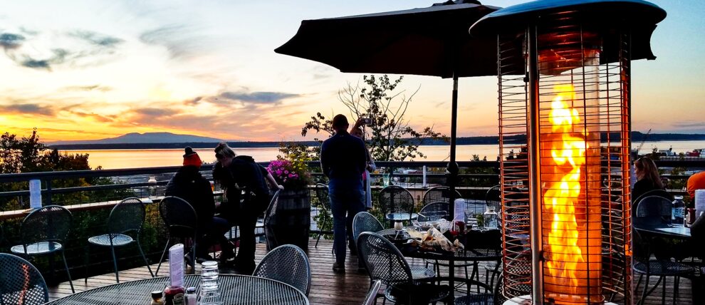Deck at 49th State Brewing Co. in Anchorage, Alaska.