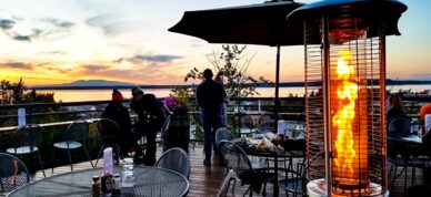 Deck at 49th State Brewing Co. in Anchorage, Alaska.