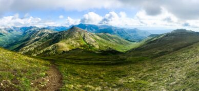 Looking into Arctic Valley from the trail up Mt. Gordon-Lyon.
