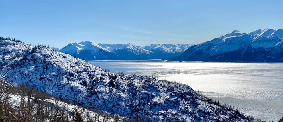 Crystal clear winter day on the Turnagain Arm. Crystal clear winter day on the Turnagain Arm.