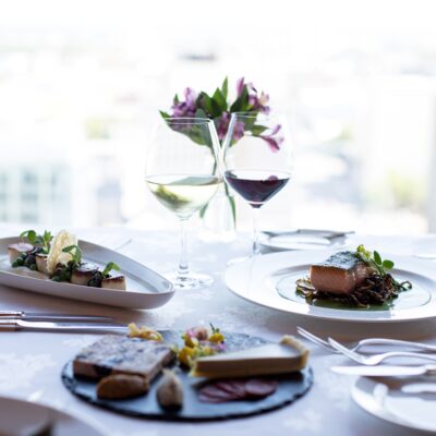 Dinner service at the AAA four diamond Crow's Nest.