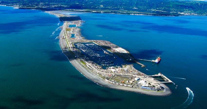 The five-mile Homer Spit.