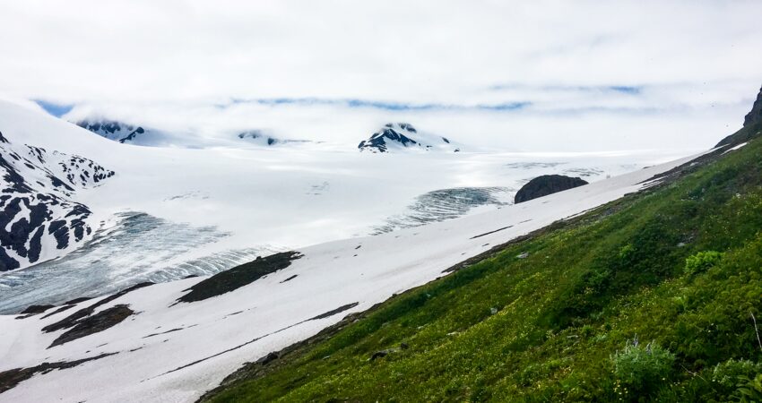 View of the Harding Icefield in Kenai Fjords National Park.