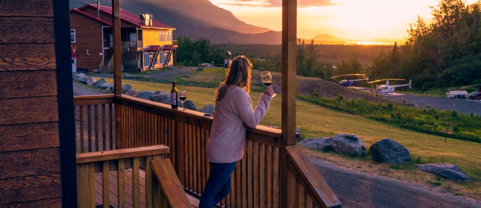 Perfect end to an Alaska day at the Alaska Glacier Lodge. Photo by Tyler Bryan, Roam Wild Productions.