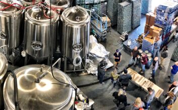 Backstage access at a brewery in Anchorage.