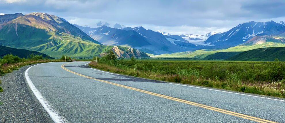 Northbound to Delta Junction on the Richardson Highway. Photo by Cassandra Larcombe.