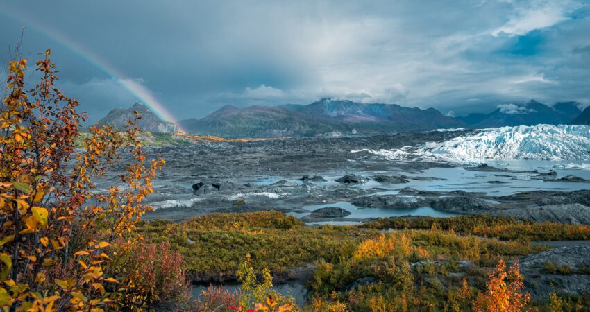 Fall rainbow at Matanuska Glacier. Photo by Gaurang Telang.