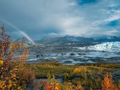 Fall rainbow at Matanuska Glacier. Photo by Gaurang Telang. Fall rainbow at Matanuska Glacier. Photo by Gaurang Telang.