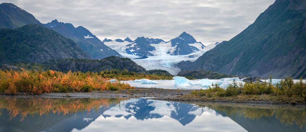 Grewingk Glacier fall reflections. Photo by Gaurang Telang.