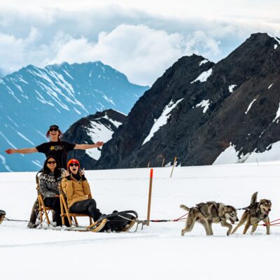 Drive your own sled dog team on snow in the middle of summer surrounded by amazing scenery.