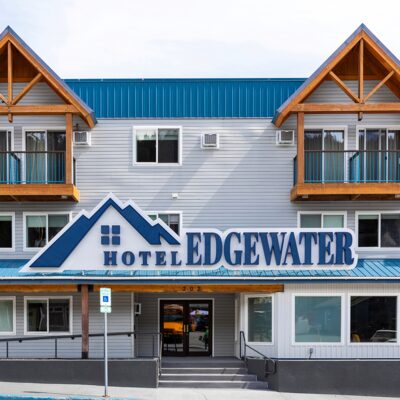Entrance to the Hotel Edgewater.