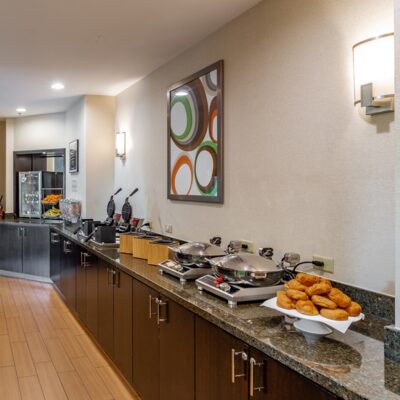 Breakfast buffet at the Springhill Suites Fairbanks.