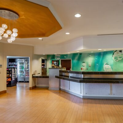 Lobby and pantry at the Springhill Suites Fairbanks.