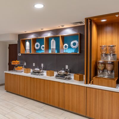 Breakfast buffet at the Springhill Suites Anchorage. Breakfast buffet at the Springhill Suites Anchorage.