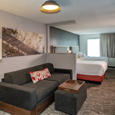 Pullout sofa sitting area in Springhill Suite. Pullout sofa sitting area in Springhill Suite.