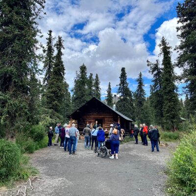 Cabin stop on a Denali Natural History Tour. Cabin stop on a Denali Natural History Tour.