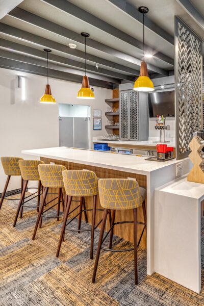 Lobby lounge and breakfast area at the Aspen Suites in Anchorage.