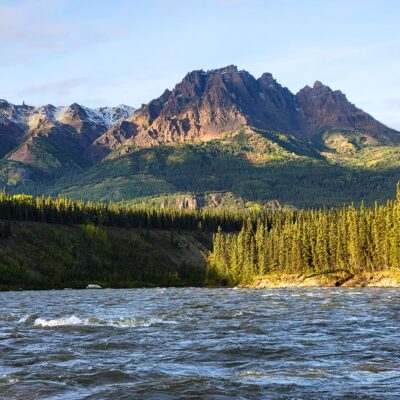Late summer sunlight on the Nenana River.