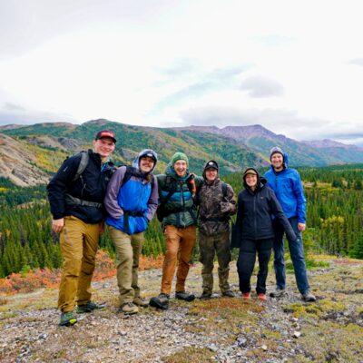 Survival tour guests and fall Denali area views.