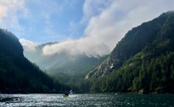 Stunning coastal landscape on a kayak tour in Resurrection Bay.