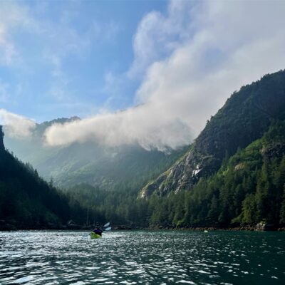 Stunning coastal landscape on a kayak tour in Resurrection Bay.
